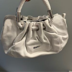 Lloyd White Leather Dumpling Crossbody Bag